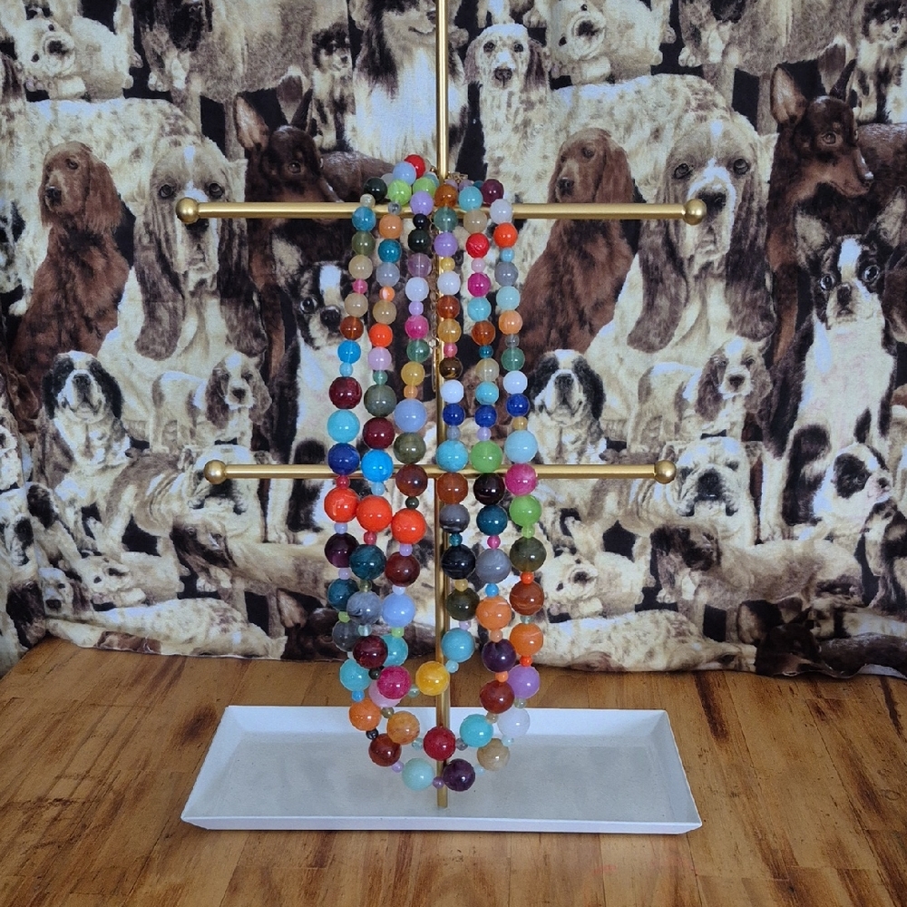Multicolor Beaded Necklace Strand - Bright Mixed Stone Beads